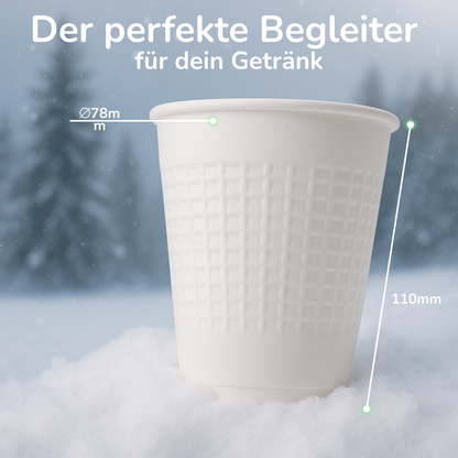 Größengrafik der Styroporbecher für Glühwein Heißgetränke