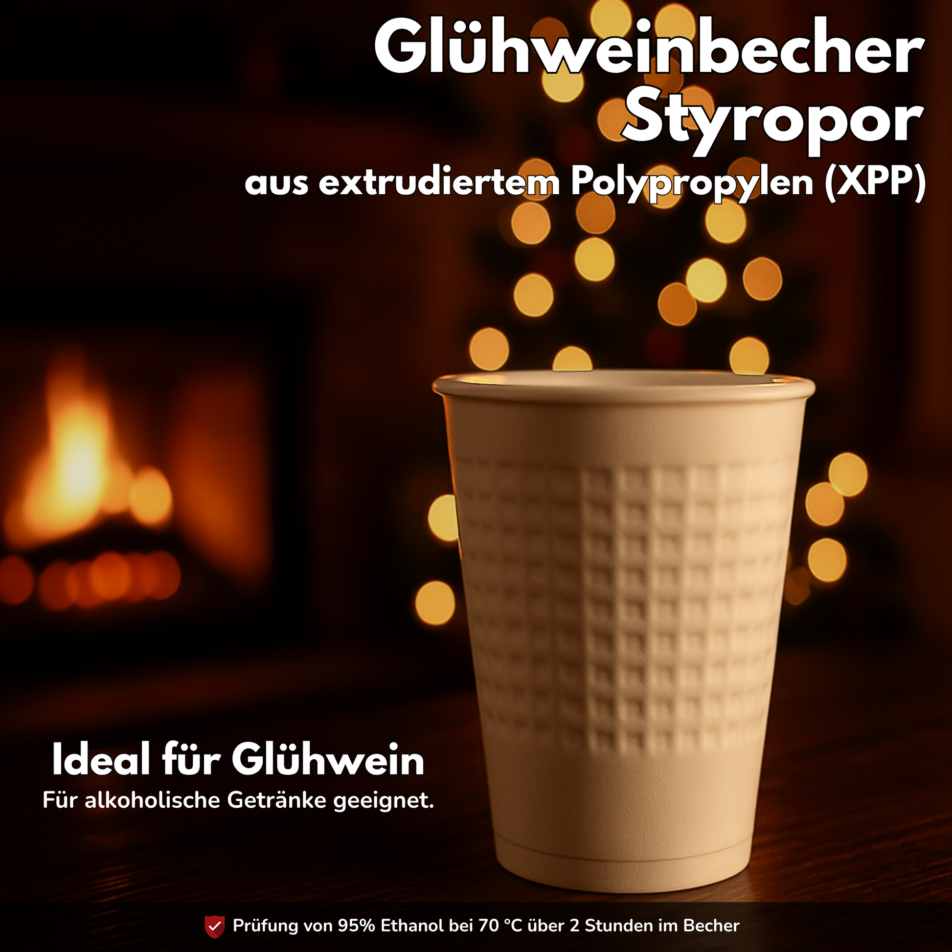 styroporbecher aus extrudiertem polypropylen, ideal für gluehwein